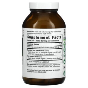 Thành phần vi chất của Innate Response Formulas Vitamin C-400 180 Tablets 051494400173