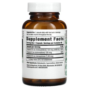 Thành phần vi chất của Innate Response Formulas Vitamin D3 5.000 IU (125 mcg) 60 Capsules 051494430026
