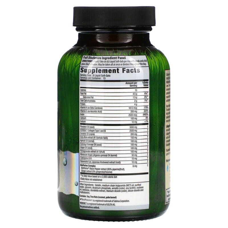Irwin Naturals Clinically Proven Verisol Collagen Beauty 80 Liquid Soft-Gels 2 Thành phần vi chất của Irwin Naturals Clinically Proven Verisol Collagen Beauty 80 Liquid Soft-Gels 710363592127