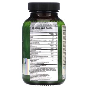 Thành phần vi chất của Irwin Naturals Collagen Peptides + Astaxanthin Type I II & III 60 Liquid Soft-Gels 840081405918