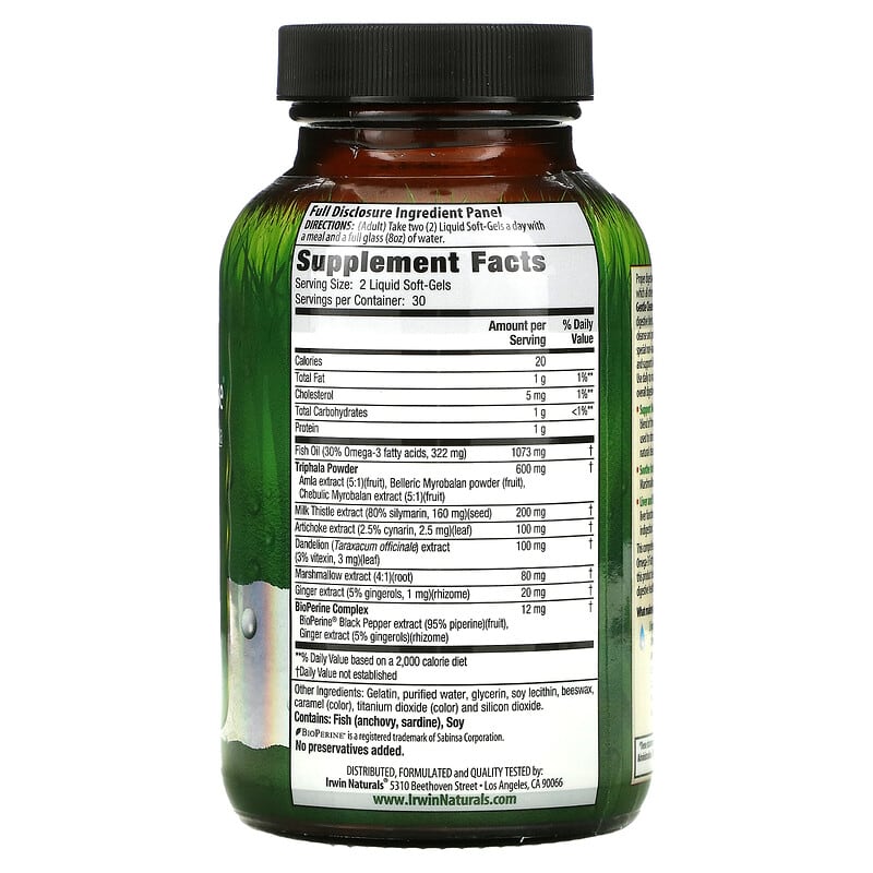 Irwin Naturals Daily Gentle Cleanse 60 Liquid Soft-Gels 2 Thành phần vi chất của Irwin Naturals Daily Gentle Cleanse 60 Liquid Soft-Gels 710363568351