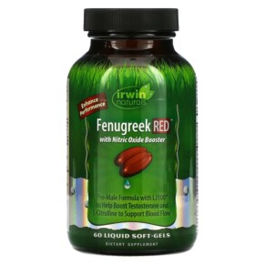 Thực phẩm chức năng Irwin Naturals Fenugreek RED With Nitric Oxide Booster 60 Liquid Softgels 840081403259