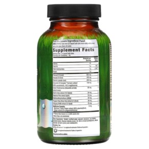 Thành phần vi chất của Irwin Naturals Max-Active Boswellia Curcumin + BioPerine 90 Liquid Soft-Gels 840081404560