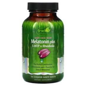 Thực phẩm chức năng Irwin Naturals Melatonin Plus 5-HTP & Rhodiola 54 Liquid Soft-Gels 710363591939