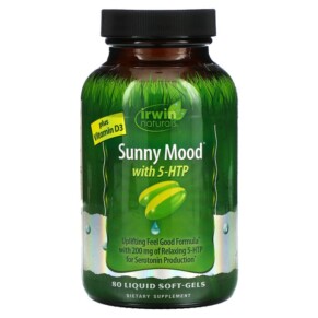 Thực phẩm chức năng Irwin Naturals Sunny Mood with 5-HTP Plus Vitamin D3 80 Liquid Soft-Gels 710363591403