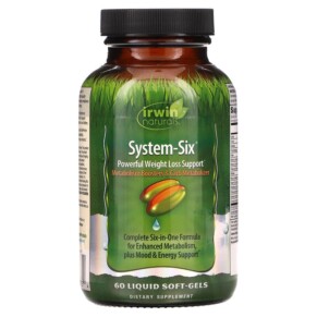 Thực phẩm chức năng Irwin Naturals System-Six Powerful Weight Loss Support 60 Liquid Soft-Gels 710363598754