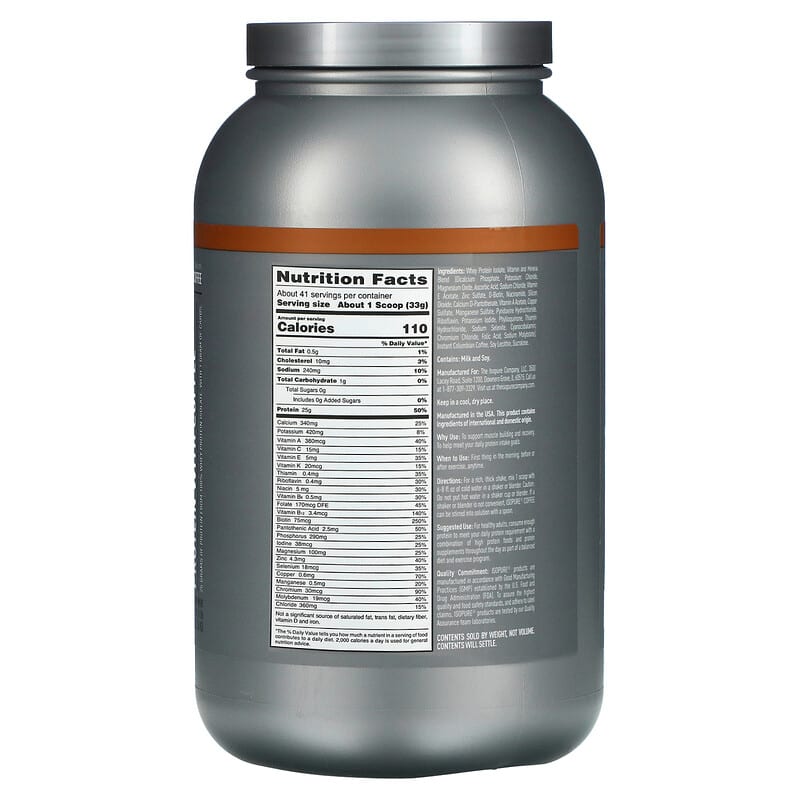 Isopure Protein Powder with Coffee Colombian Coffee 3 lb (1.36 kg) 2 Thành phần vi chất của Isopure Protein Powder with Coffee Colombian Coffee 3 lb (1.36 kg) 089094022310