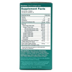 Thành phần vi chất của iWi Brain Omega-3 + PS and Green Coffee Bean 60 Softgels 818353020411