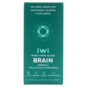 Thực phẩm chức năng iWi Brain Omega-3 + PS and Green Coffee Bean 60 Softgels 818353020411
