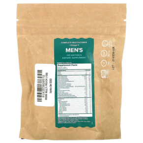 Thành phần vi chất của iWi Men's Multivitamin + Omega-3 120 Softgels 818353020572