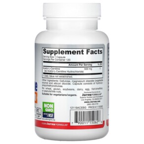 Thành phần vi chất của Jarrow Formulas Acetyl L-Carnitine 500 mg 120 Veggie Caps 790011150626
