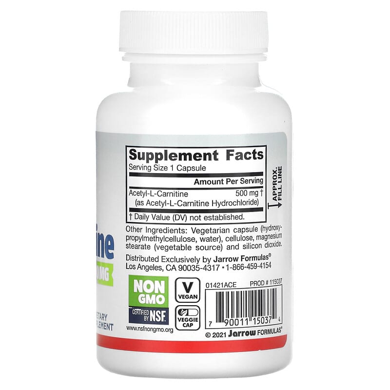 Jarrow Formulas Acetyl L-Carnitine 500 mg 60 Veggie Caps 2 Thành phần vi chất của Jarrow Formulas Acetyl L-Carnitine 500 mg 60 Veggie Caps 790011150374
