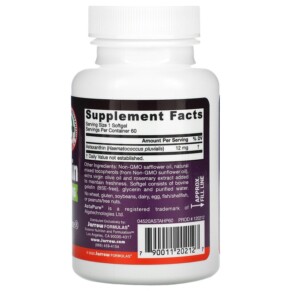 Thành phần vi chất của Jarrow Formulas Astaxanthin 12 mg 60 Softgels 790011202127