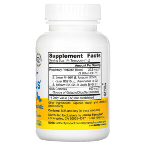 Thành phần vi chất của Jarrow Formulas Baby's Jarro-Dophilus Probiotic + GOS Prebiotic Powder 2.5 oz (71 g) 790011030133