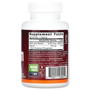 Thành phần vi chất của Jarrow Formulas Biotin 100 Veggie Caps 790011180050