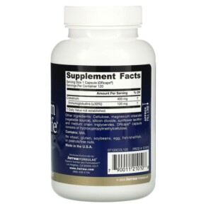 Thành phần vi chất của Jarrow Formulas Colostrum Prime Life 400 mg 120 Veggie Caps 790011210108