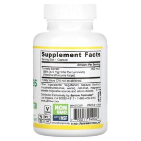 Thành phần vi chất của Jarrow Formulas Curcumin 95 60 Veggie Caps 790011140047