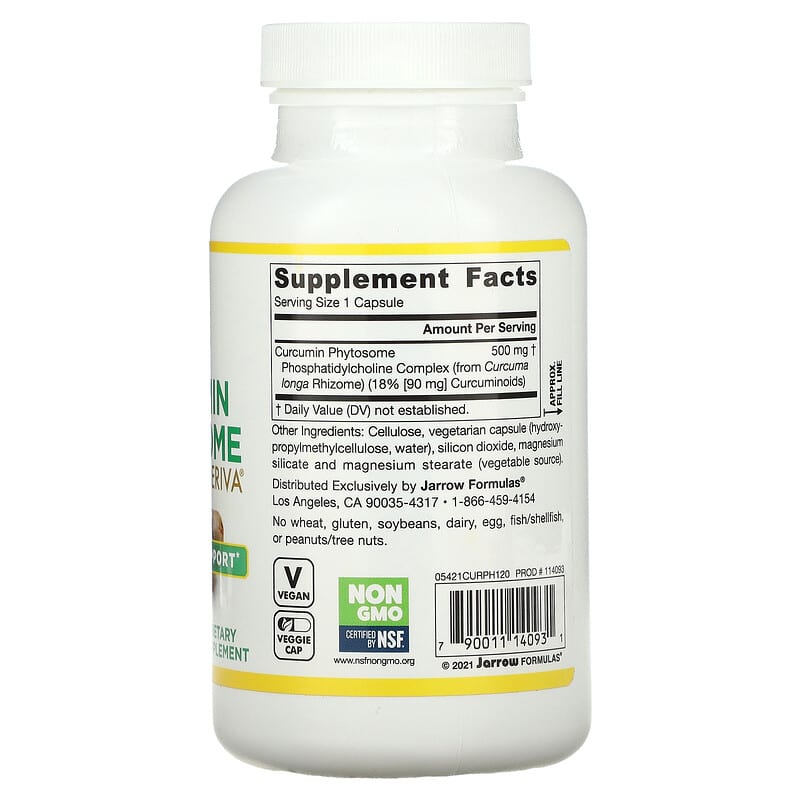 Jarrow Formulas Curcumin Phytosome 120 Veggie Caps 2 Thành phần vi chất của Jarrow Formulas Curcumin Phytosome 120 Veggie Caps 790011140931