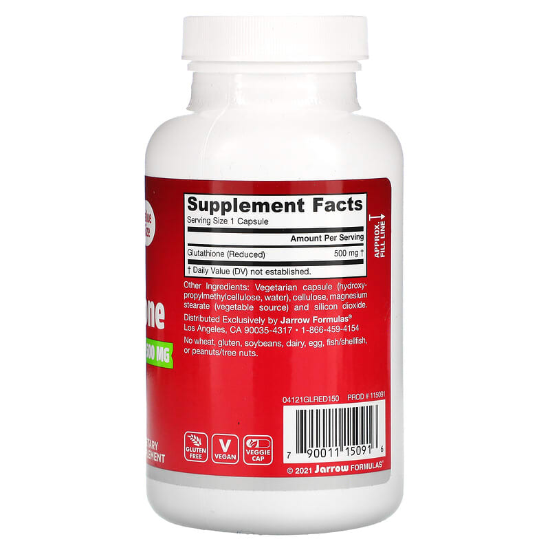 Jarrow Formulas Glutathione Reduced 500 mg 150 Veggie Caps 2 Thành phần vi chất của Jarrow Formulas Glutathione Reduced 500 mg 150 Veggie Caps 790011150916