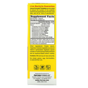 Thành phần vi chất của Jarrow Formulas Jarro-Dophilus EPS 25 Billion 60 Enteroguard Veggie Caps 790011030430