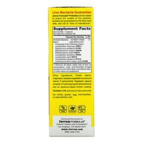 Thành phần vi chất của Jarrow Formulas Jarro-Dophilus EPS 50 Billion 30 Enteroguard Veggie Caps 790011030713