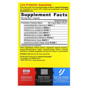 Thành phần vi chất của Jarrow Formulas Jarro-Dophilus EPS Digestive Probiotic 5 Billion CFU 60 Enteroguard Veggie Caps 790011030201