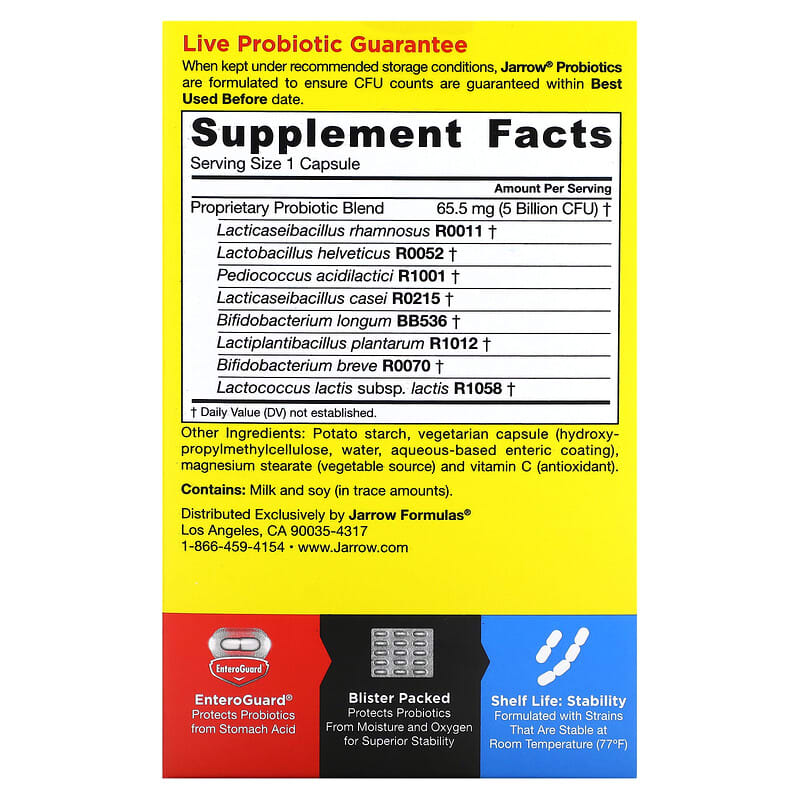 Jarrow Formulas Jarro-Dophilus EPS Digestive Probiotic 5 Billion CFU 60 Enteroguard Veggie Caps 2 Thành phần vi chất của Jarrow Formulas Jarro-Dophilus EPS Digestive Probiotic 5 Billion CFU 60 Enteroguard Veggie Caps 790011030201