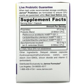 Thành phần vi chất của Jarrow Formulas Jarro-Dophilus Gut Calm 30 Delayed Release Veggie Caps 790011030775