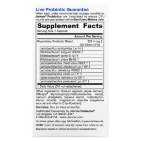 Thành phần vi chất của Jarrow Formulas Jarro-Dophilus Ultra 50 Billion 60 Delayed Release Veggie Caps 790011030263