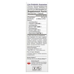 Thành phần vi chất của Jarrow Formulas Jarro-Dophilus Vaginal Probiotic Women 5 Billion 30 Veggie Caps 790011030515