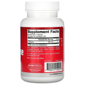 Thành phần vi chất của Jarrow Formulas L-Tyrosine 500 mg 100 Capsules 790011150015