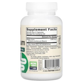 Thành phần vi chất của Jarrow Formulas Mastic Gum 500 mg 120 Veggie Capsules 790011230144