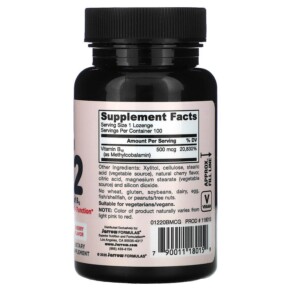 Thành phần vi chất của Jarrow Formulas Methyl B-12 Cherry 500 mcg 100 Chewable Lozenges 790011180159