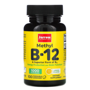 Thực phẩm chức năng Jarrow Formulas Methyl B-12 Lemon 1.000 mcg 100 Chewable Lozenges 790011180012