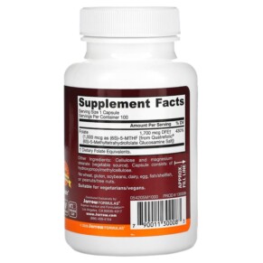 Thành phần vi chất của Jarrow Formulas Methyl Folate 1.000 mcg 100 Veggie Caps 790011300083