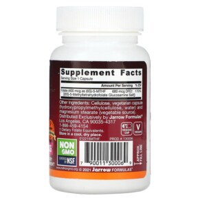 Thành phần vi chất của Jarrow Formulas Methyl Folate 400 mcg 60 Veggie Caps 790011300069