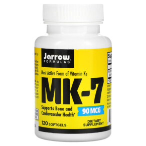 Thực phẩm chức năng Jarrow Formulas MK-7 Vitamin K2 as MK-7 90 mcg 120 Softgels 790011300076