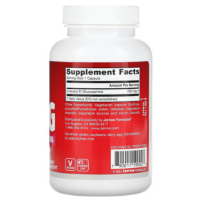 Thành phần vi chất của Jarrow Formulas N-A-G 700 mg 120 Veggie Caps 790011190028