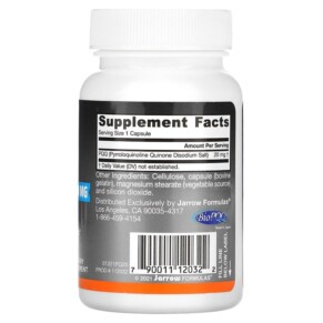 Thành phần vi chất của Jarrow Formulas PQQ 20 mg 30 Capsules 790011120322