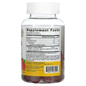 Thành phần vi chất của Jarrow Formulas Probiotic Duo Raspberry 3 Billion 60 Gummies 790011037095