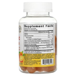 Thành phần vi chất của Jarrow Formulas Probiotic + Immune Orange 2 Billion 60 Gummies 790011037118