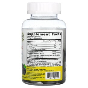 Thành phần vi chất của Jarrow Formulas Probiotic + Prebiotic Blackberry 2 Billion 60 Gummies 790011037101