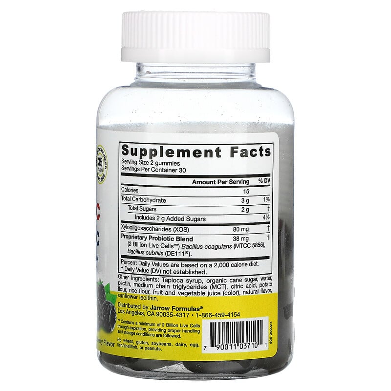 Jarrow Formulas Probiotic + Prebiotic Blackberry 2 Billion 60 Gummies 2 Thành phần vi chất của Jarrow Formulas Probiotic + Prebiotic Blackberry 2 Billion 60 Gummies 790011037101
