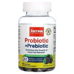 Thực phẩm chức năng Jarrow Formulas Probiotic + Prebiotic Blackberry 2 Billion 60 Gummies 790011037101