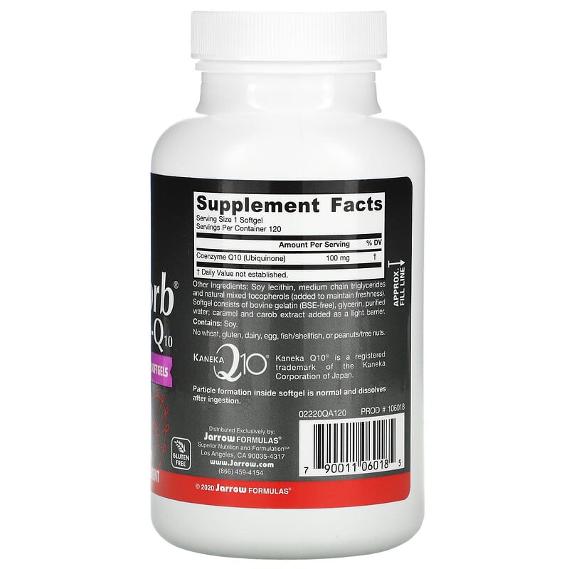 Jarrow Formulas Q-absorb Co-Q10 100 mg 120 Softgels 2 Thành phần vi chất của Jarrow Formulas Q-absorb Co-Q10 100 mg 120 Softgels 790011060185