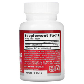 Jarrow Formulas S-Acetyl L-Glutathione 100 mg 60 Tablets 3 Thành phần vi chất của Jarrow Formulas S-Acetyl L-Glutathione 100 mg 60 Tablets 790011150695