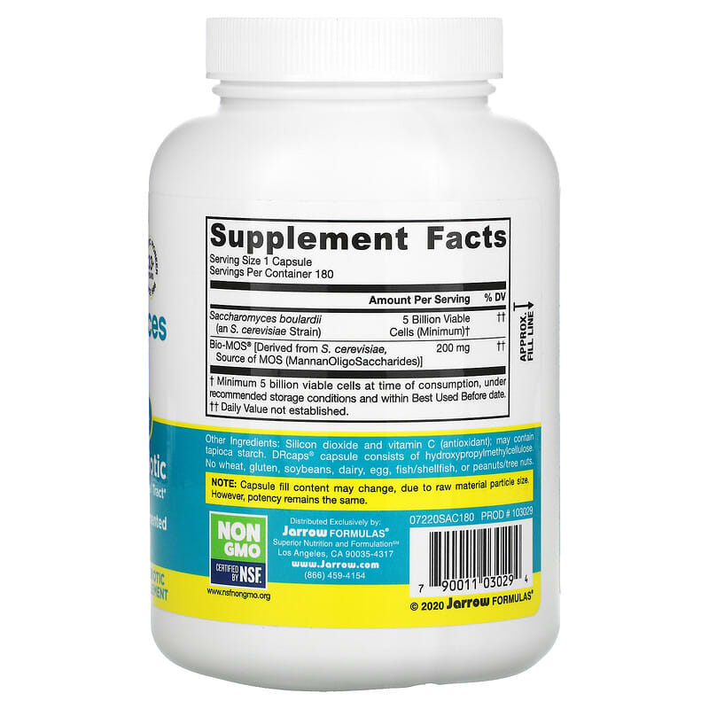 Jarrow Formulas Saccharomyces Boulardii Plus MOS 5 Billion 180 Delayed Release Veggie Caps 2 Thành phần vi chất của Jarrow Formulas Saccharomyces Boulardii Plus MOS 5 Billion 180 Delayed Release Veggie Caps 790011030294