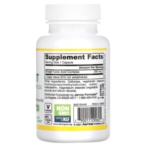 Thành phần vi chất của Jarrow Formulas Shilajit Fulvic Acid Complex 60 Veggie Caps 790011290605