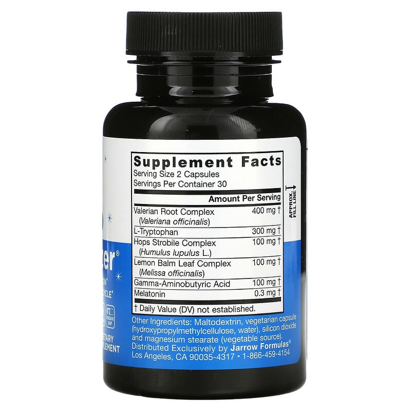 Jarrow Formulas Sleep Optimizer 60 Veggie Caps 2 Thành phần vi chất của Jarrow Formulas Sleep Optimizer 60 Veggie Caps 790011290490