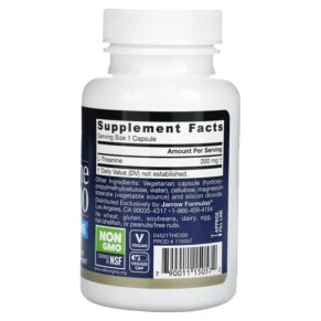 Thành phần vi chất của Jarrow Formulas Theanine 200 200 mg 60 Veggie Caps 790011150572